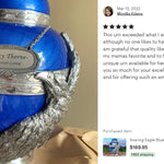 Soaring Eagle Blue Adult Urn - Pro Laser Engraving - Burial Vault Option