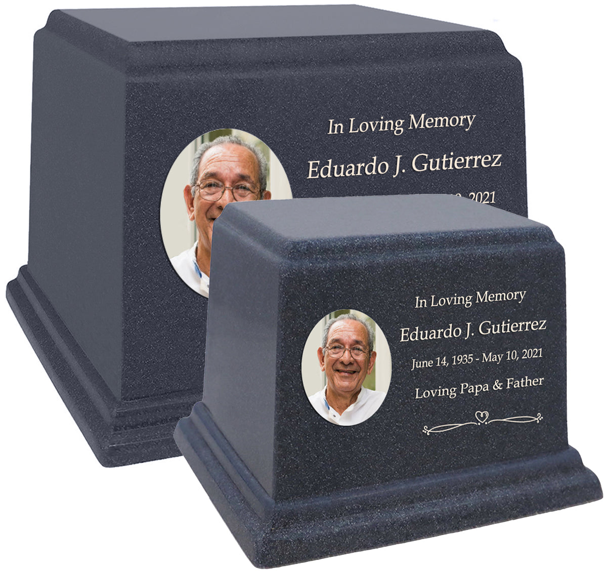 Blue Photo Granite Large Adult or Medium Urn