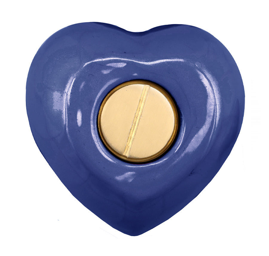 Blue Swirl Engraved Heart Keepsake Urn - Stand Option