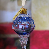 Blue Snowball Icicle Ornament Keepsake - Love Charms® Option