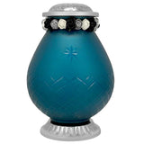 Star Burst Aqua Glass Pewter Urn - Tribute Wreath™ - Pro Laser Engraving