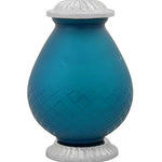 Star Burst Aqua Glass Pewter Urn - Tribute Wreath™ - Pro Laser Engraving