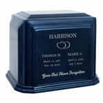 Monarch Companion Blue Marble 3D Diamond Crystal Urn - For Two