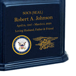 US Navy SEALS Monarch Blue Granite Adult Cremation Urn