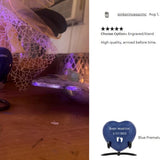 Blue Premature Baby Engraved Heart Urn - Stand Option