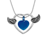 Special Angel Blue Heart Ash Pendant Urn - Love Charms® Option