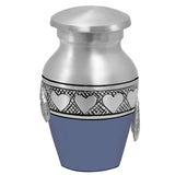 Wings of an Blue Angel Circle of Hearts Keepsake Urn - Engraving Option