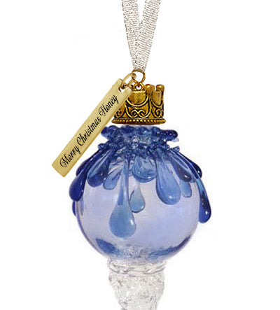 Blue Snowball Icicle Ornament Keepsake - Love Charms® Option