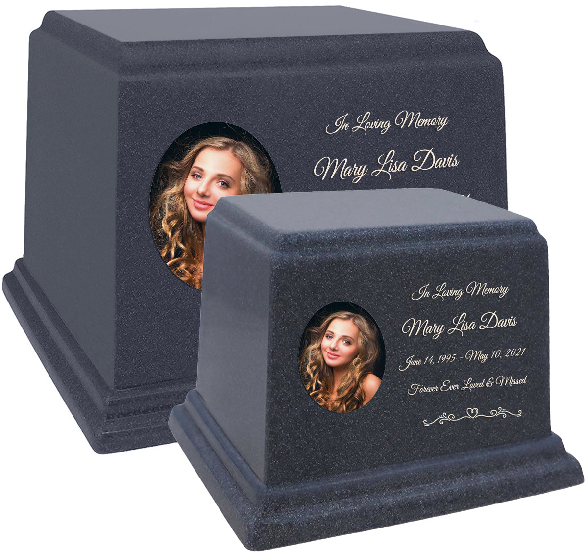 Blue Photo Granite Large Adult or Medium Urn
