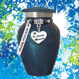 In Loving Memory Blue Sparkle Mini Urn - Love Charms® Option