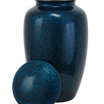 Blue Marbled Pewter Cremation Adult Urn - Tribute Wreath™ - Pro Laser Engraving