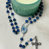Our Lady of Grace Marbled Rosary Necklace Urn