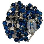 Our Lady of Grace Marbled Rosary Necklace Urn