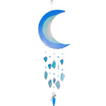 Blue Moon Windchime - Blue Crystal Urn - Engraved Tag Option