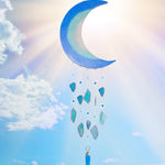 Blue Moon Windchime - Blue Crystal Urn - Engraved Tag Option