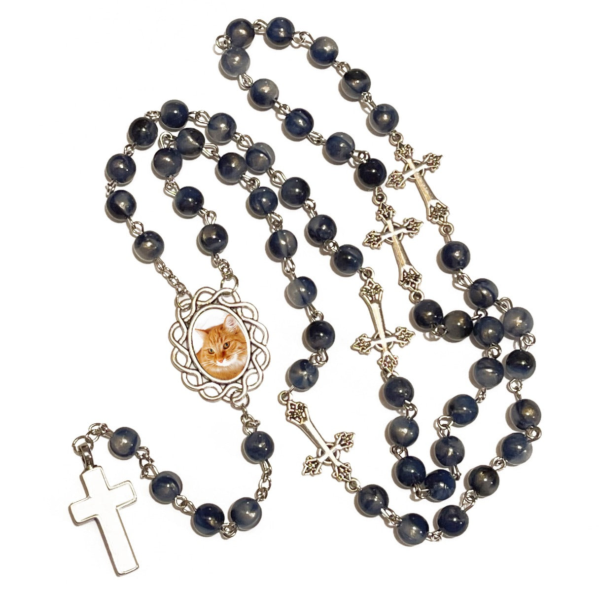 Our Father Crosses Photo Rosary Necklace Urn