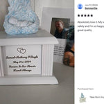 New Born Infant Blue Angel Column Urn  - Baby Boy Urn For Infants