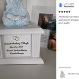 New Born Infant Blue Angel Column Urn  - Baby Boy Urn For Infants