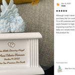 New Born Infant Blue Angel Column Urn  - Baby Boy Urn For Infants