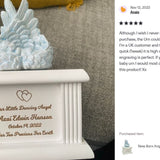 New Born Infant Blue Angel Column Urn  - Baby Boy Urn For Infants