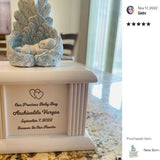 New Born Infant Blue Angel Column Urn  - Baby Boy Urn For Infants