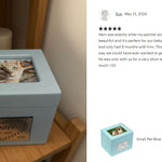 Small Pet Blue Photo Chest Urn - Free Plate