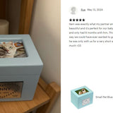 Small Pet Blue Photo Chest Urn - Free Plate