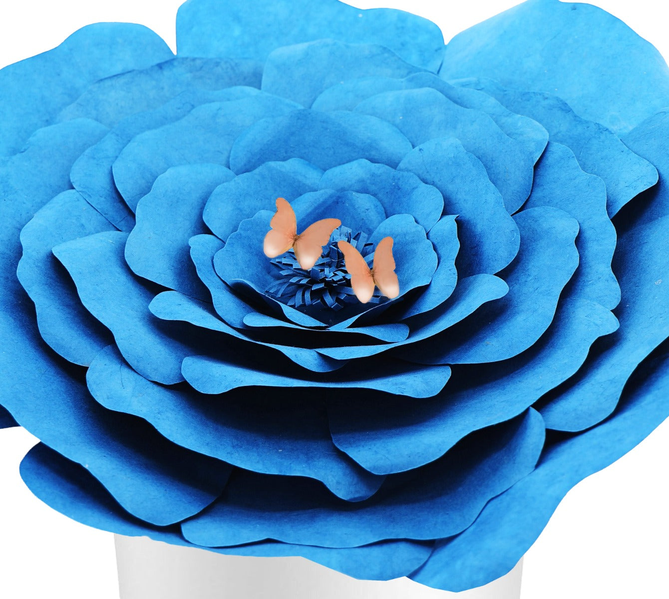 Blue Peaceful Petal® Flower Water Burial Adult or Companion Urn - Orange Butterfly Option