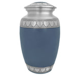 Blue Hearts Pewter Adult Urn - Tribute Wreath™ - Pro Laser Engraving - Burial Vault Option