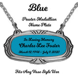 Blue Pewter Medallion Name Plates - 55 Icon Options