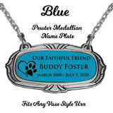 Blue Pewter Medallion Name Plates - 55 Icon Options