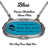 Blue Pewter Medallion Name Plates - 55 Icon Options