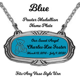 Blue Pewter Medallion Name Plates - 55 Icon Options