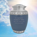 Blue Hearts Pewter Medium Urn - Tribute Wreath™ - Pro Laser Engraving