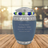 Blue Hearts Pewter Medium Urn - Tribute Wreath™ - Pro Laser Engraving