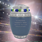 Blue Hearts Pewter Medium Urn - Tribute Wreath™ - Pro Laser Engraving