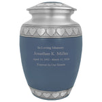 Blue Hearts Pewter Medium Urn - Tribute Wreath™ - Pro Laser Engraving