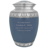 Blue Hearts Pewter Medium Urn - Tribute Wreath™ - Pro Laser Engraving