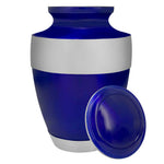 Navy Blue Pewter Cremation Adult Urn - Tribute Wreath™ - Pro Diamond Engraving
