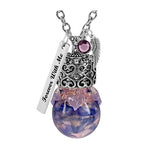 Blue and Pretty Purple Hearts Glass Cremation Urn - Love Charms® Option