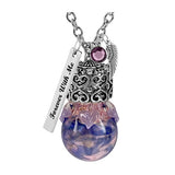 Blue and Pretty Purple Hearts Glass Cremation Urn - Love Charms® Option
