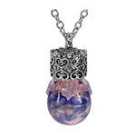 Blue and Pretty Purple Hearts Glass Cremation Urn - Love Charms® Option