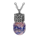 Blue and Pretty Purple Hearts Glass Cremation Urn - Love Charms® Option