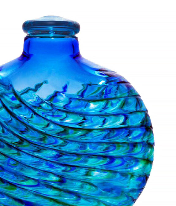 Beautiful Earth Blue Reflections Mosaic Glass Adult or Medium Urn - Personalized Option - Made in USA