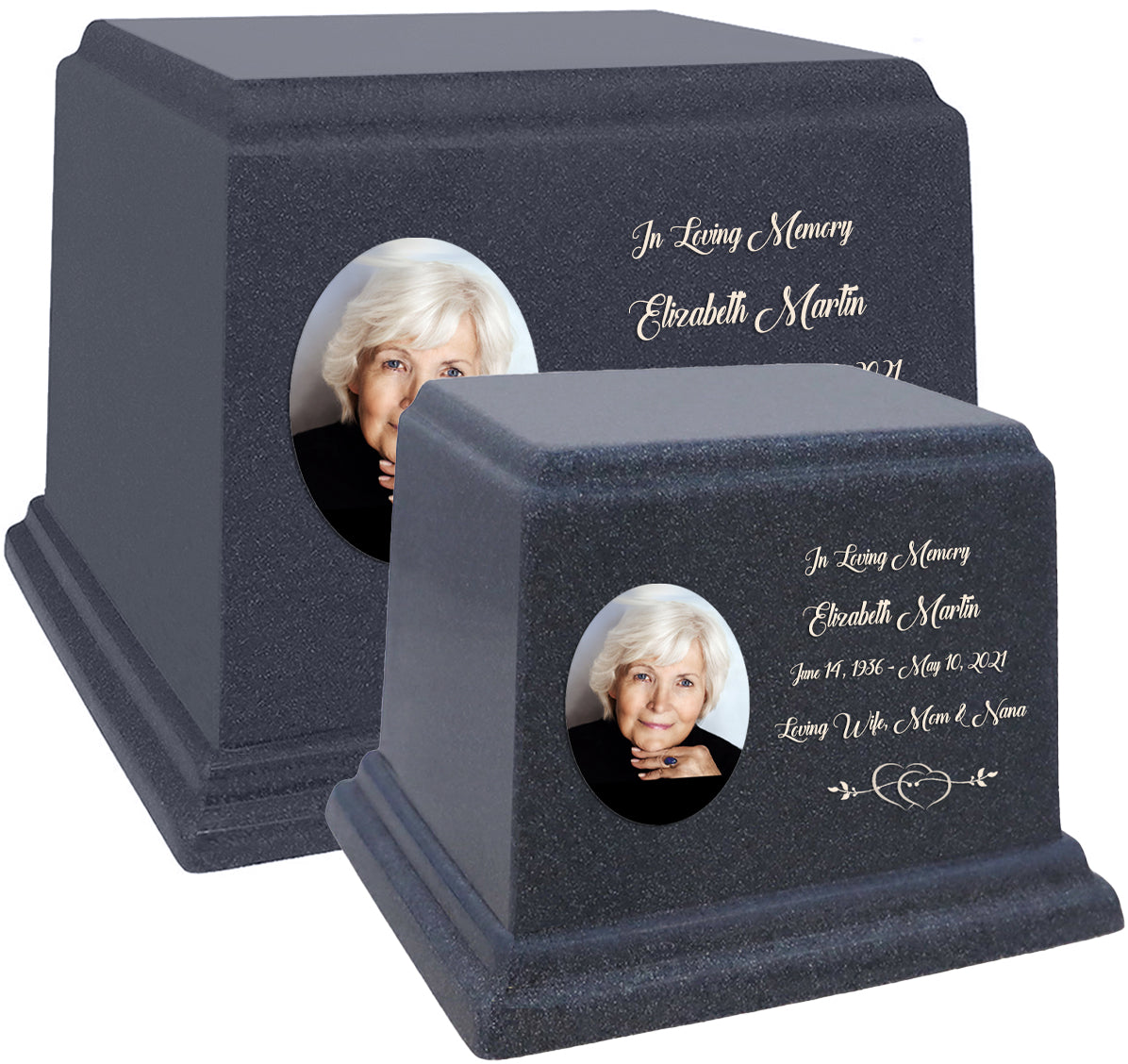Blue Photo Granite Large Adult or Medium Urn