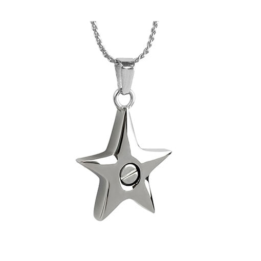 Blue Star Crystal Cremation Jewelry Urn - Love Charms Option