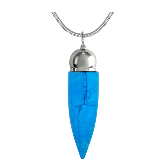 Blue Turquoise Cremation Jewelry Urn - Love Charms Option