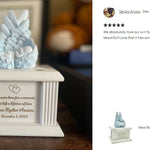 New Born Infant Blue Angel Column Urn  - Baby Boy Urn For Infants
