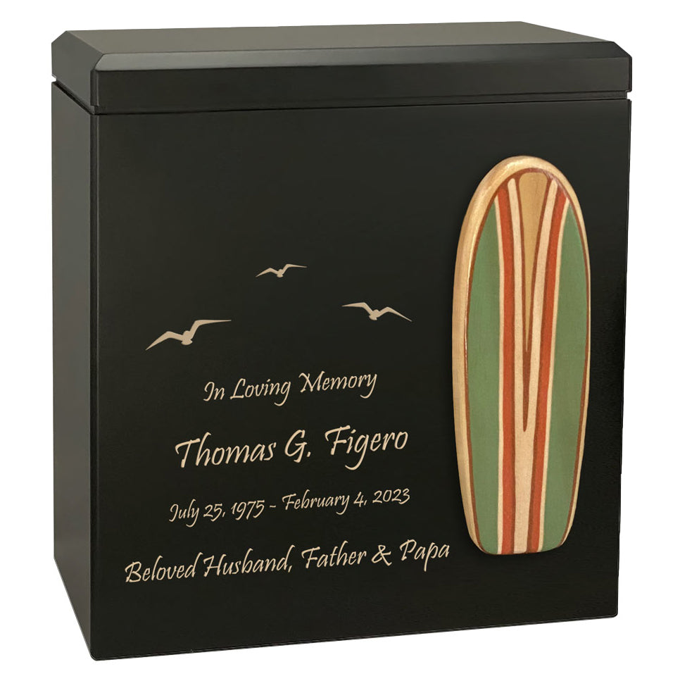 Surf Rider Paddle Boards Wood Cremation Urn - Choose One of Three Options