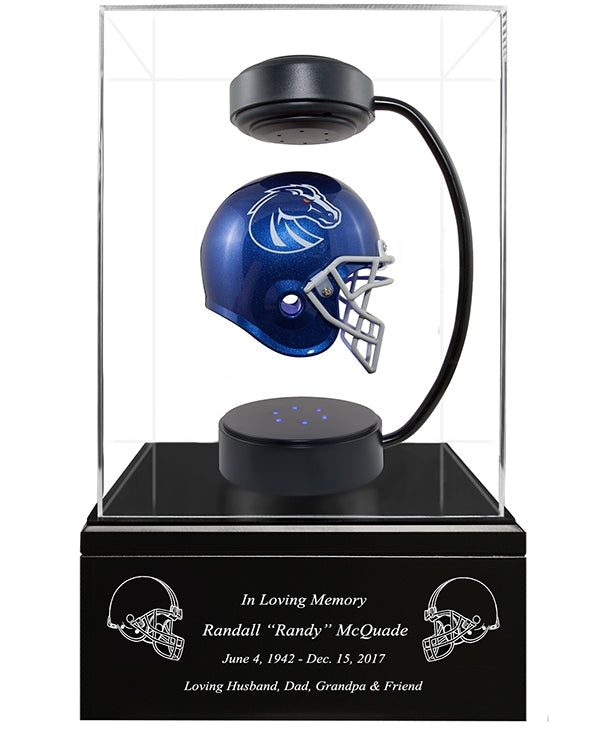 Football Cremation Urn & Boise State University Hover Helmet Décor